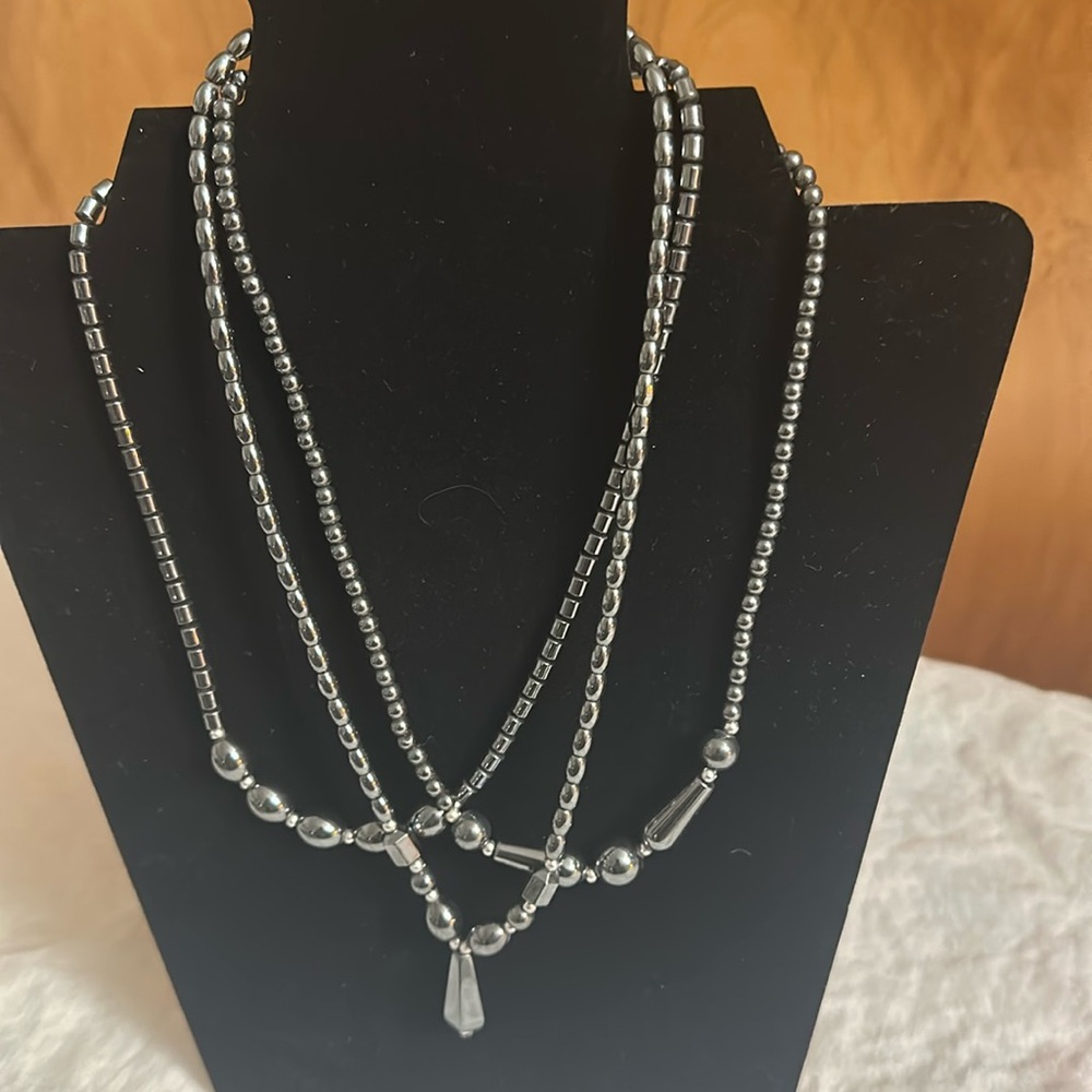 Trio of Hematite Necklaces